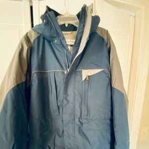 Columbia Men's Blue and Gray Ski Jacket - Size M